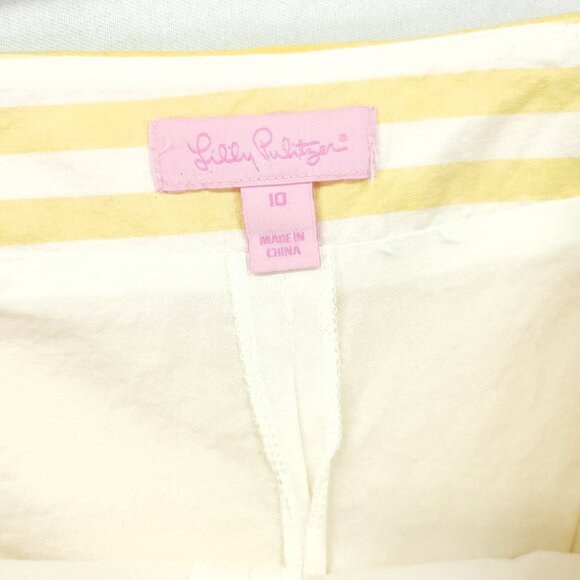 Lilly Pulitzer Women's Skort Yellow Size 10 A-Line Pleated Preppy - Picture 6 of 14